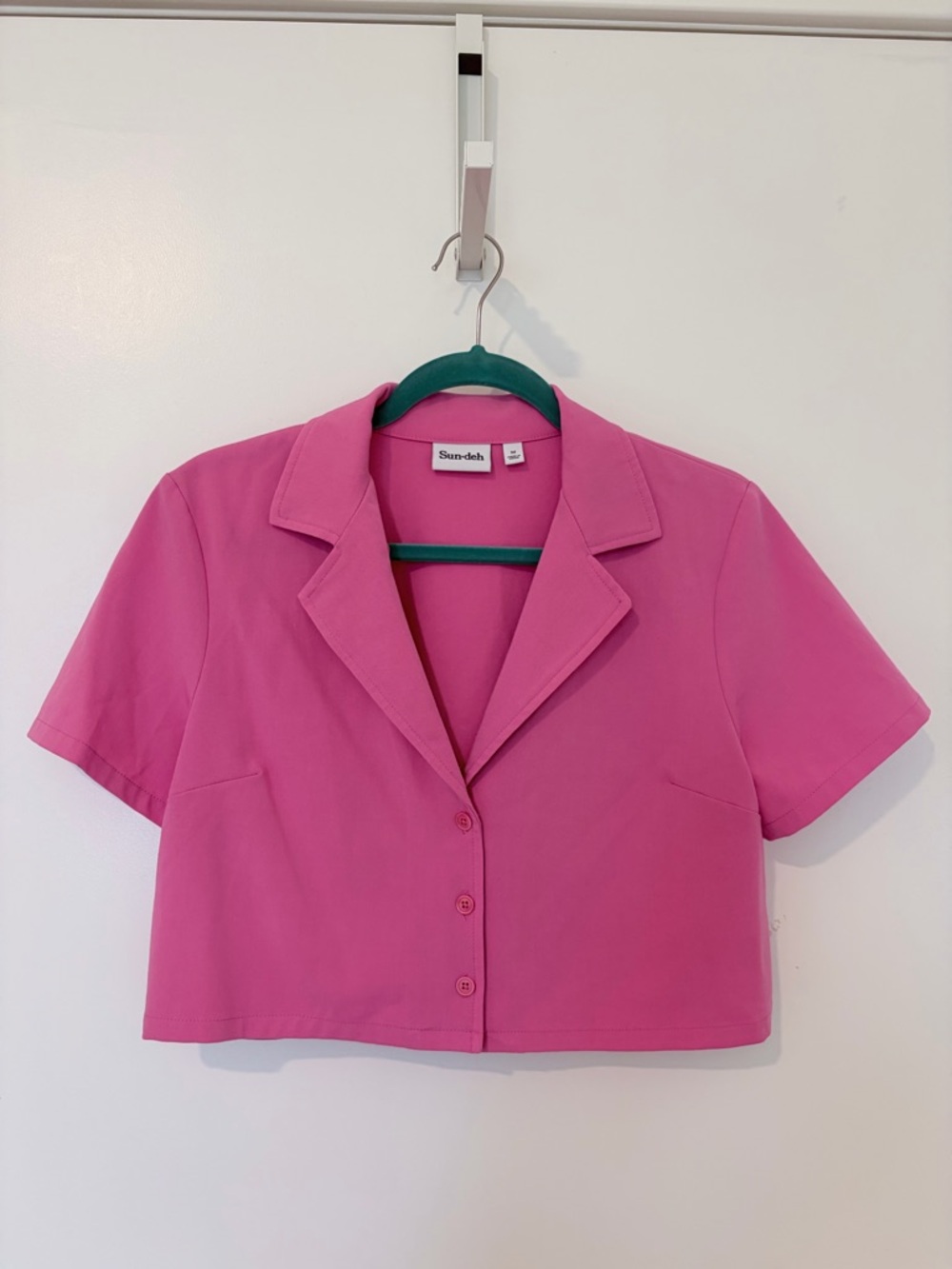 Aritzia Pink Cropped Button-Front Blazer Top - Sunday Best (Sun-deh)